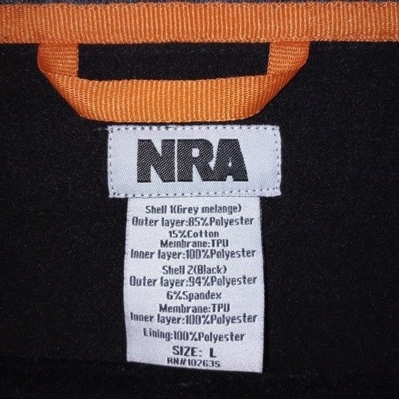 NRA Black and Grey Fleece Jacket Size Large EUC - Picture 3 of 4